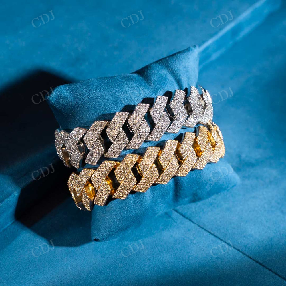 20MM 3 Row Gold Cuban Link Bracelet hip hop jewelry customdiamjewel   