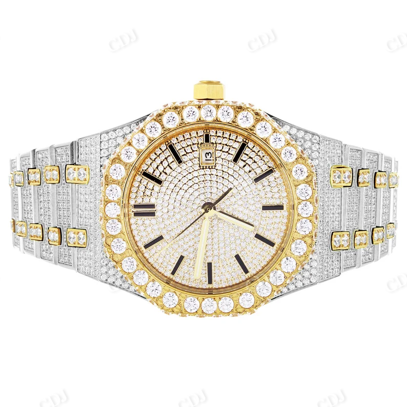 Hip Hop Iced Out Mens Diamond Wrist Watch customdiamjewel