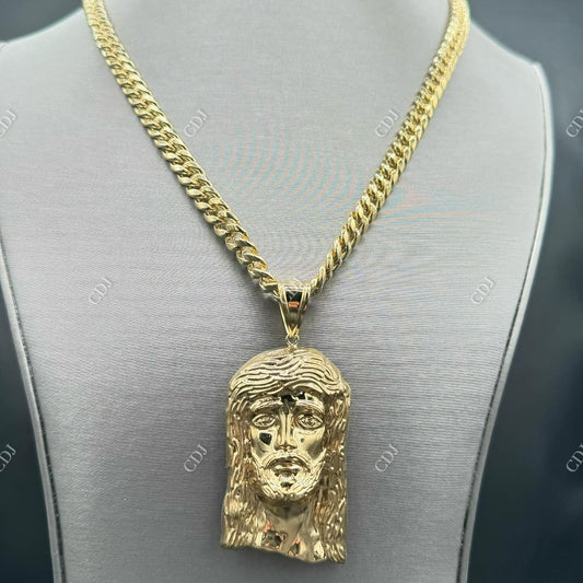 10K Yellow Gold Plain Simple Christ Jesus Pendant hip hop jewelry customdiamjewel   