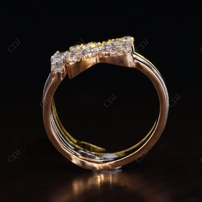 0.60CT Round Real Diamond Bow Wedding Band  customdiamjewel   