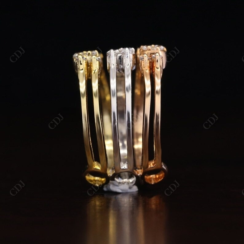0.60CT Round Real Diamond Bow Wedding Band  customdiamjewel   