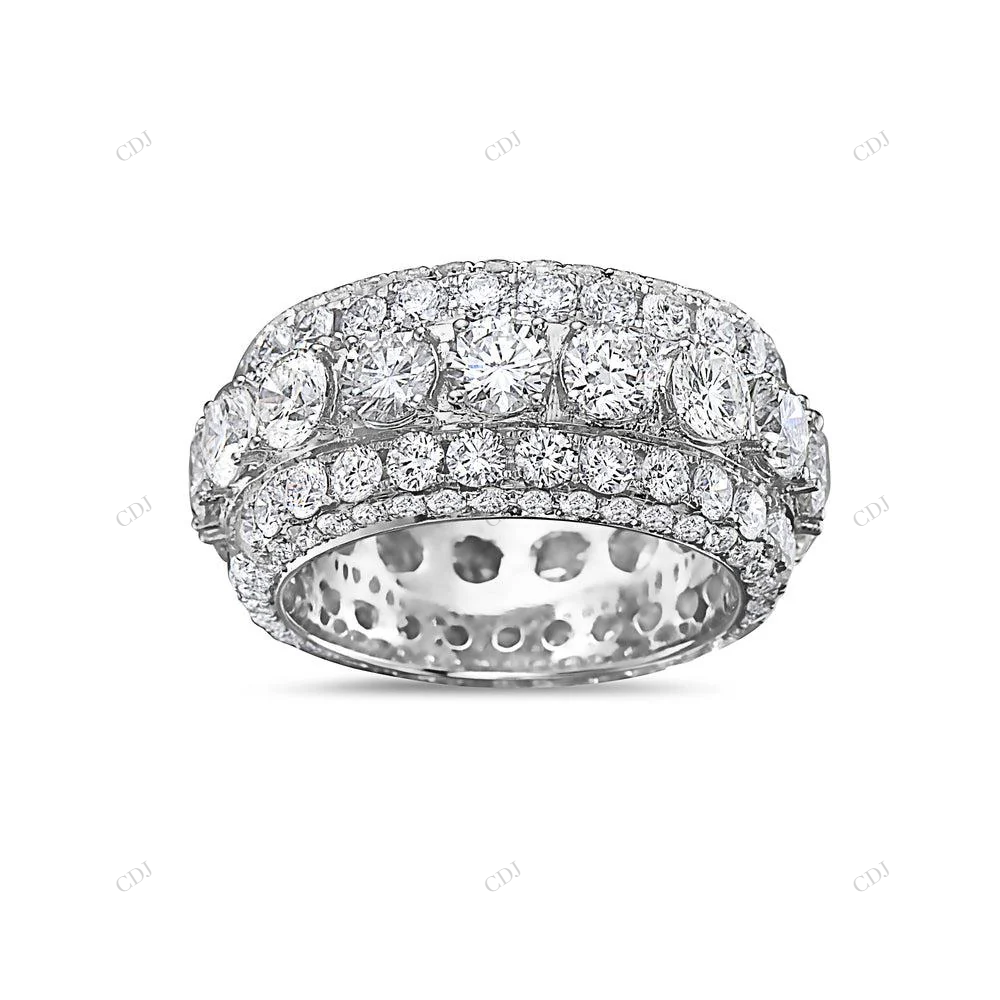 S925 Sterling Silver Moissanite Eternity Wedding Band hip hop jewelry customdiamjewel