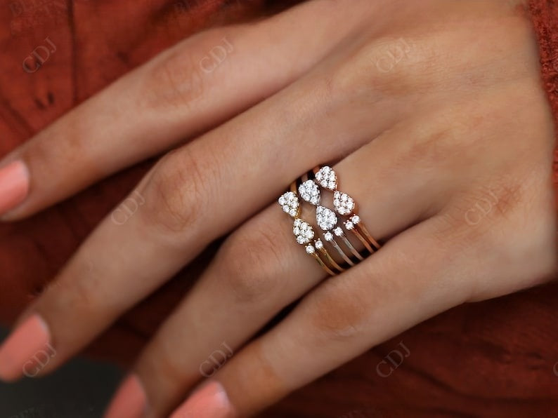 0.60CT Round Real Diamond Bow Wedding Band  customdiamjewel   