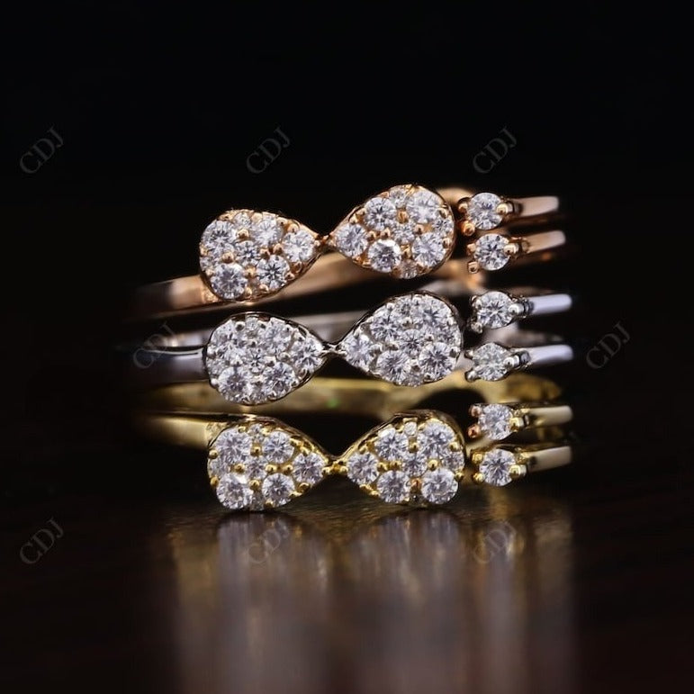 0.60CT Round Real Diamond Bow Wedding Band  customdiamjewel 10 KT Solid Gold Yellow Gold VVS-EF