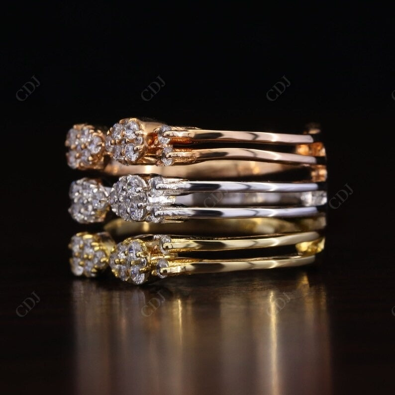 0.60CT Round Real Diamond Bow Wedding Band  customdiamjewel   