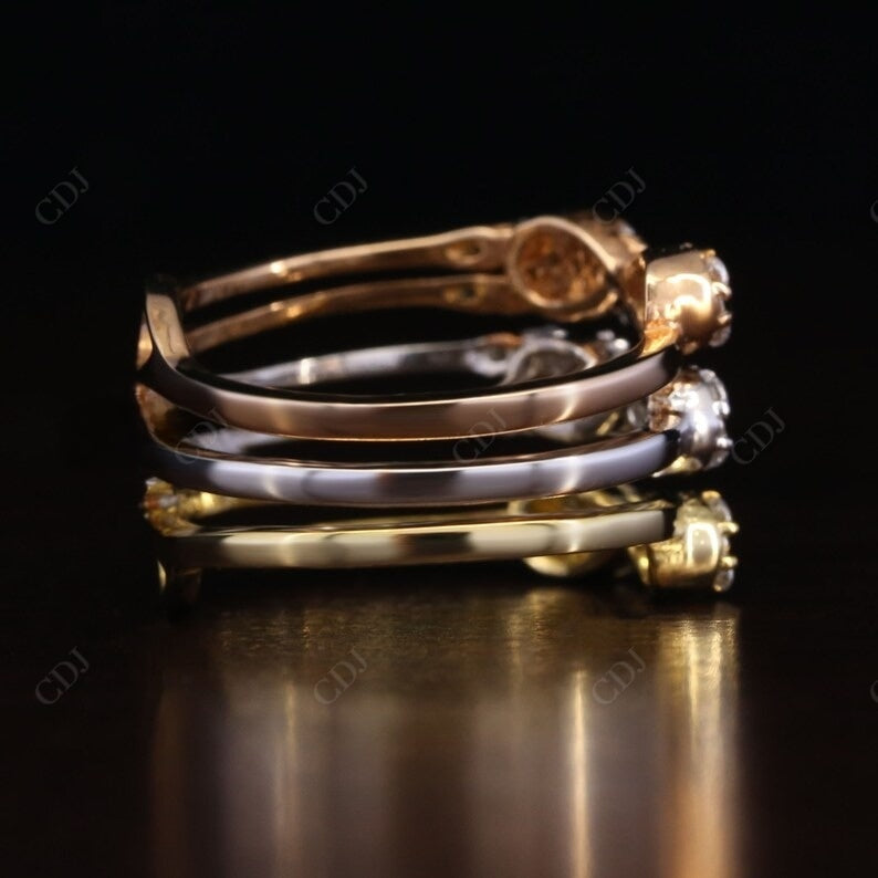 0.60CT Round Real Diamond Bow Wedding Band  customdiamjewel   