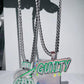 Enamel Printed GBD Letter Round Diamond Pendant hip hop jewelry CustomDiamJewel   