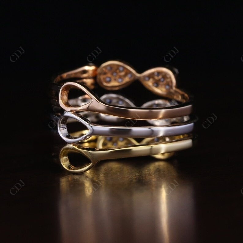 0.60CT Round Real Diamond Bow Wedding Band  customdiamjewel   