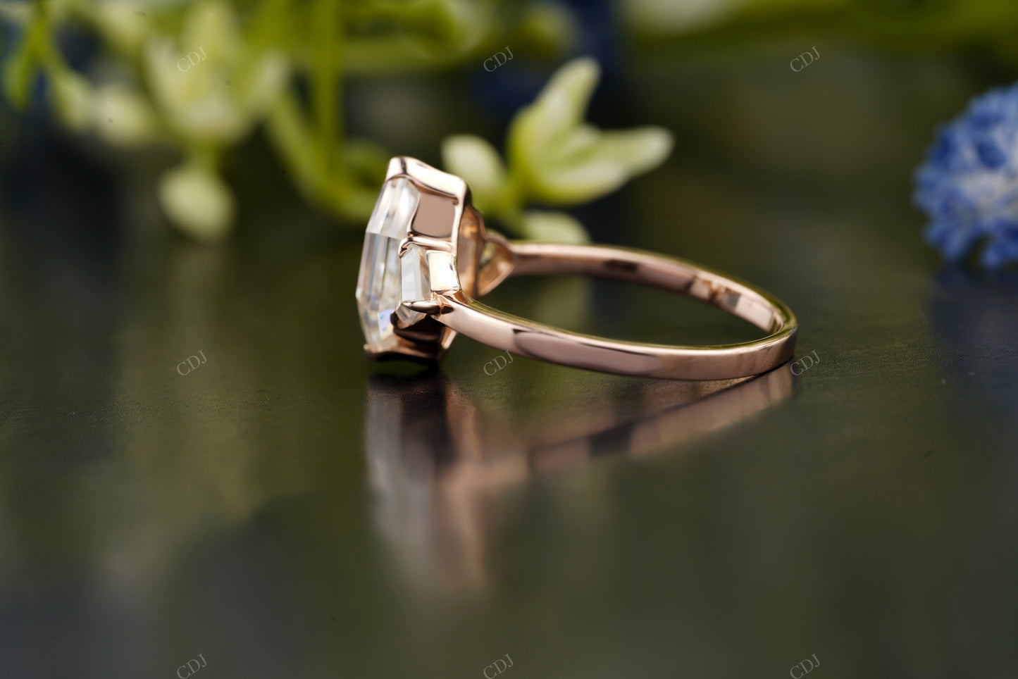 Hexagon Cut Lab-Grown Diamond Ring