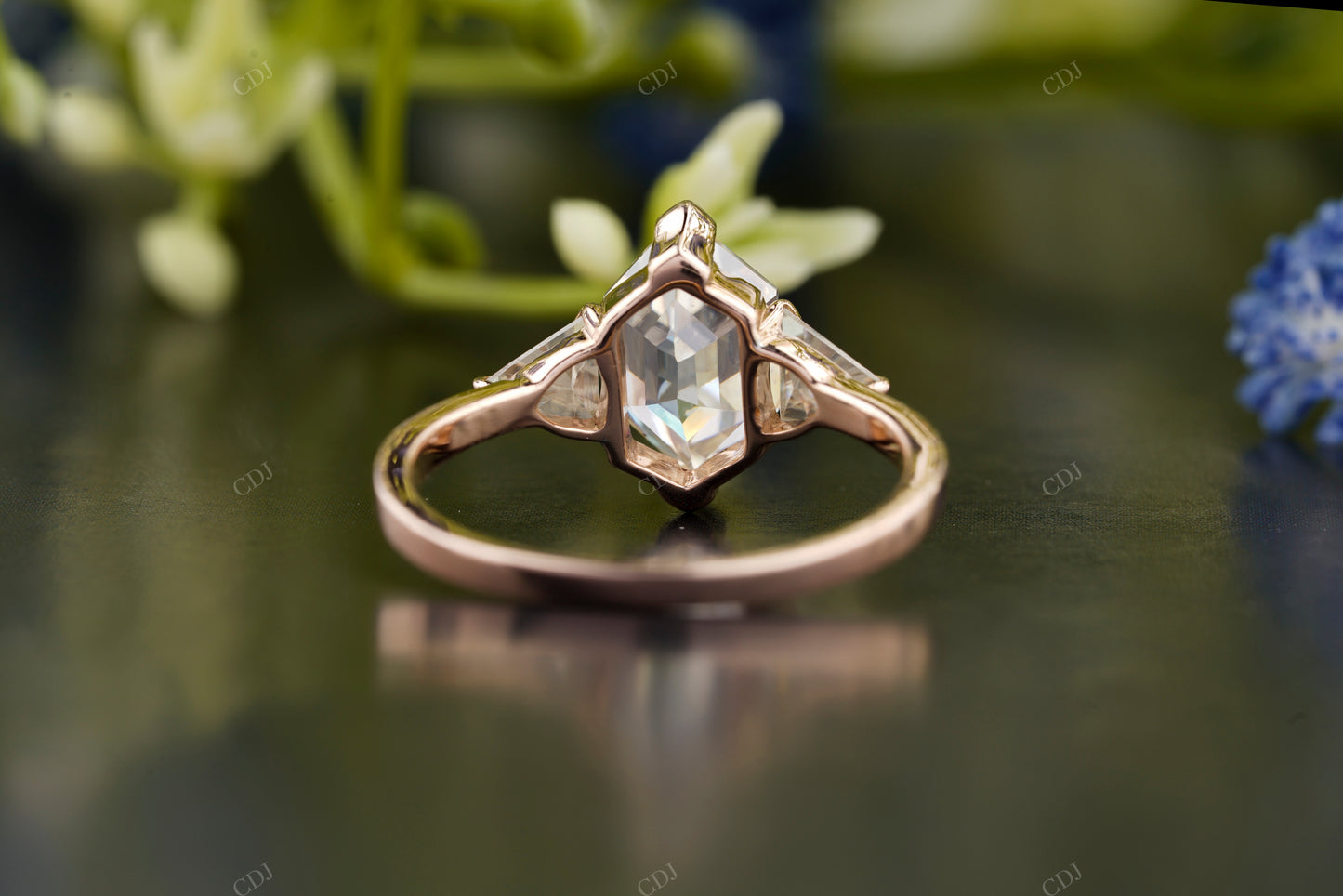 Hexagon Cut Lab-Grown Diamond Ring