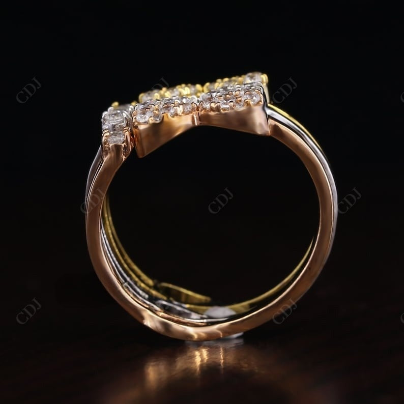 0.60CT Round Real Diamond Bow Wedding Band  customdiamjewel   