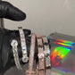 Iced Out Nail Diamond Bangle Pave White Gold 14kt hip hop jewelry CustomDiamJewel   
