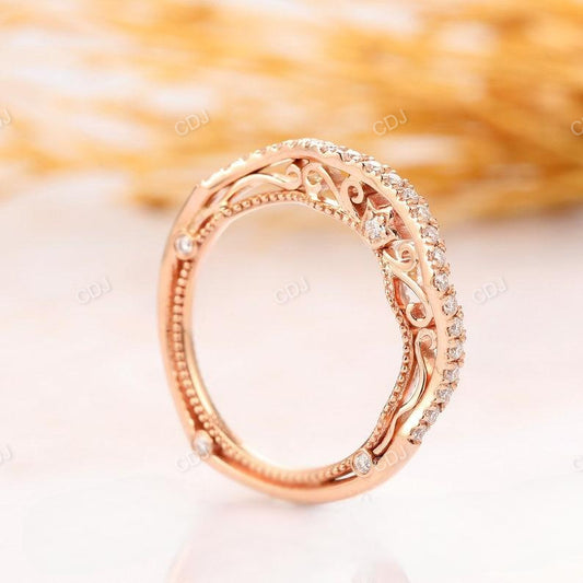 14k Rose Gold Half Eternity Lab Grown Diamond Wedding Band  customdiamjewel   