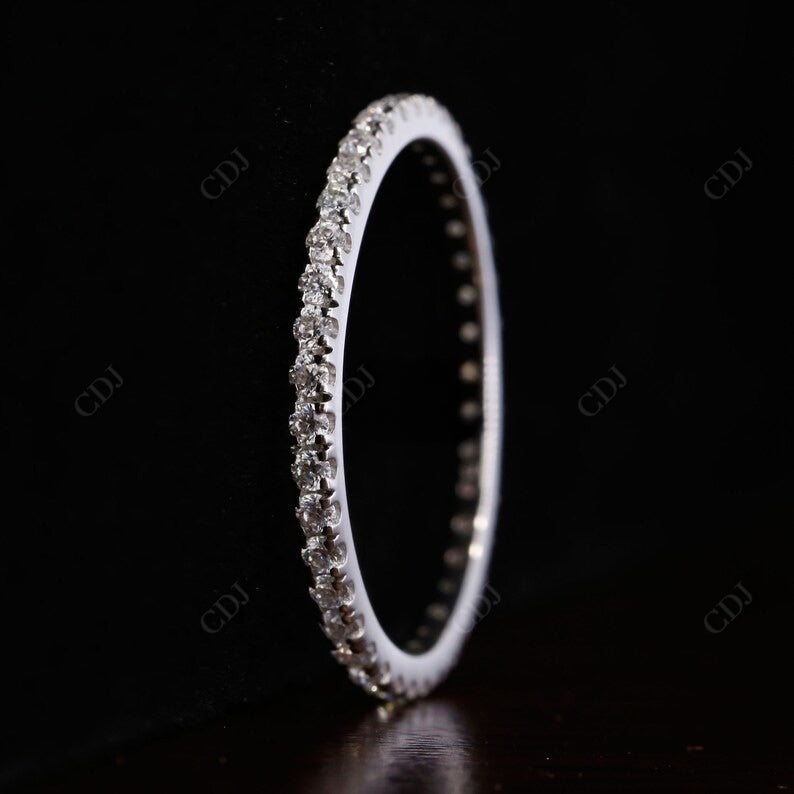 0.4CT Round Cut Real Diamond Full Eternity Wedding Band  customdiamjewel   