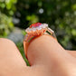 Oval Cut Ruby Halo Moissanite Wedding Ring