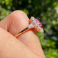 Oval Cut Ruby Halo Moissanite Wedding Ring
