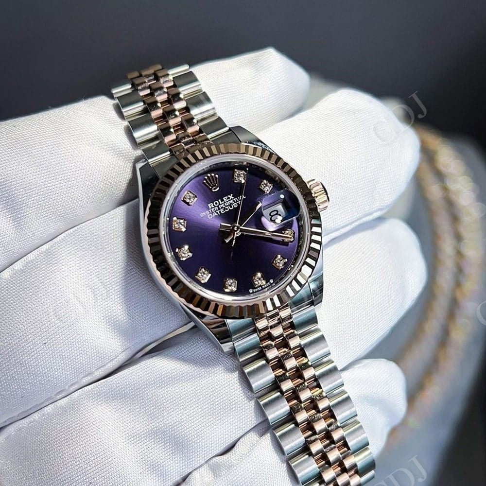28MM Rolex Date Just Jubilee Watch for Ladies customdiamjewel