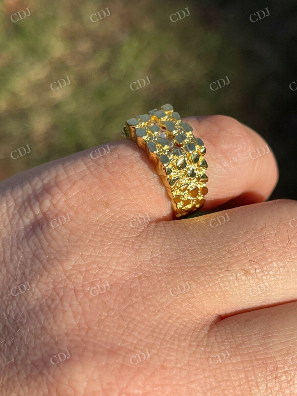 Baguette Diamonds Nugget Iced out men's Ring  customdiamjewel   