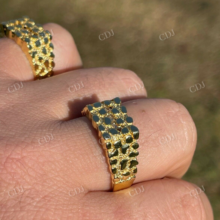 Baguette Diamonds Nugget Iced out men's Ring  customdiamjewel   