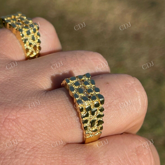 Baguette Diamonds Nugget Iced out men's Ring  customdiamjewel   