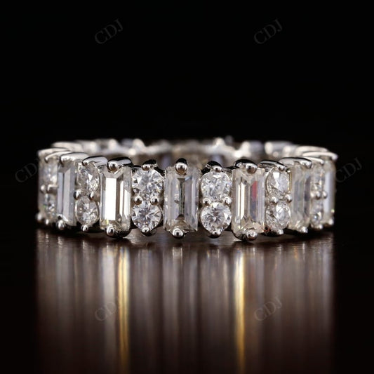 2.75CTW Baguette and Round Lab Grown Cluster Wedding Band  customdiamjewel   