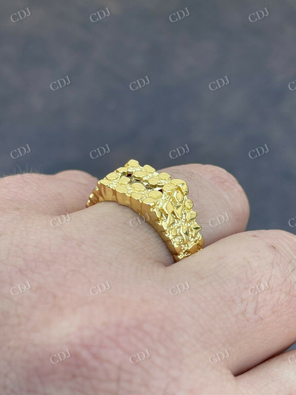 Baguette Diamonds Nugget Iced out men's Ring  customdiamjewel   