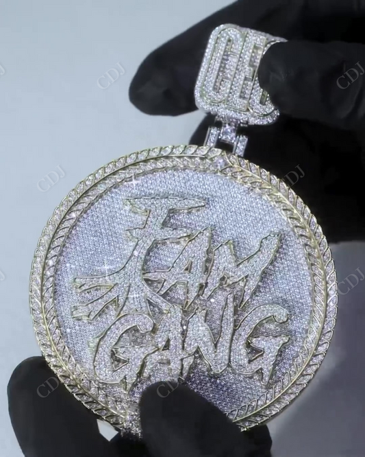Hip Hop Customized Iced out Letter In Disk Pendant hip hop jewelry CustomDiamJewel   