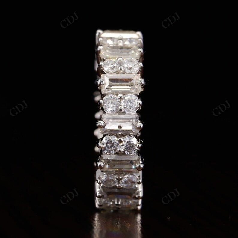 2.75CTW Baguette and Round Lab Grown Cluster Wedding Band  customdiamjewel   