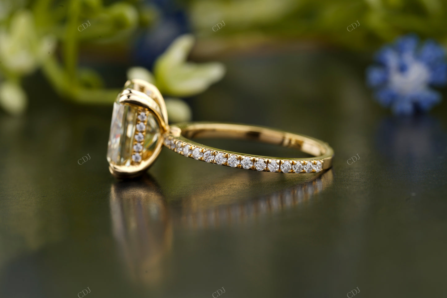 Radiant Moissanite Diamond Four-Prong Ring