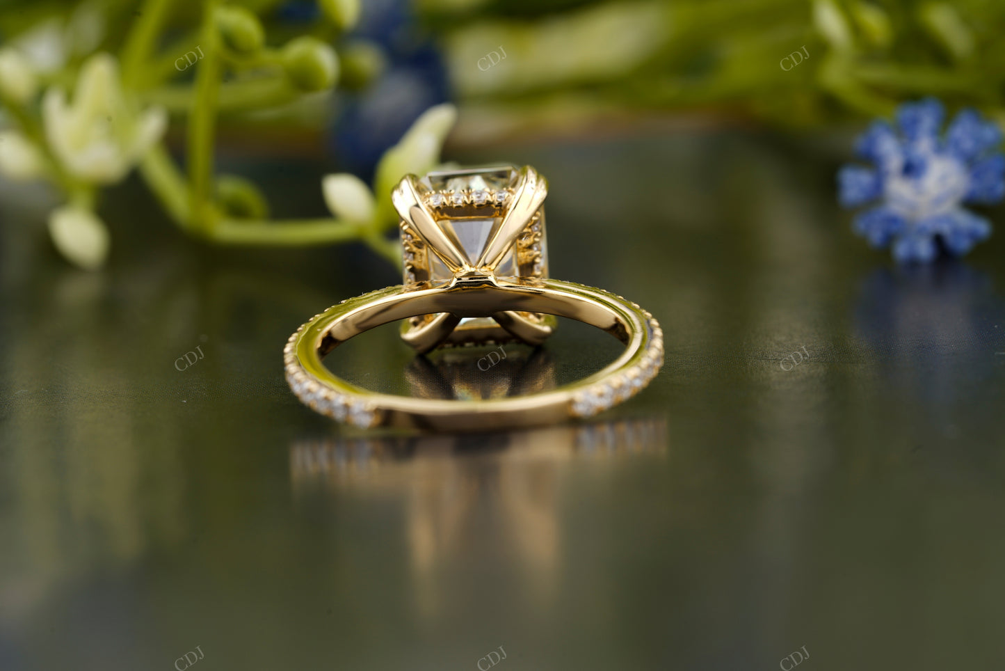 Radiant Moissanite Diamond Four-Prong Ring