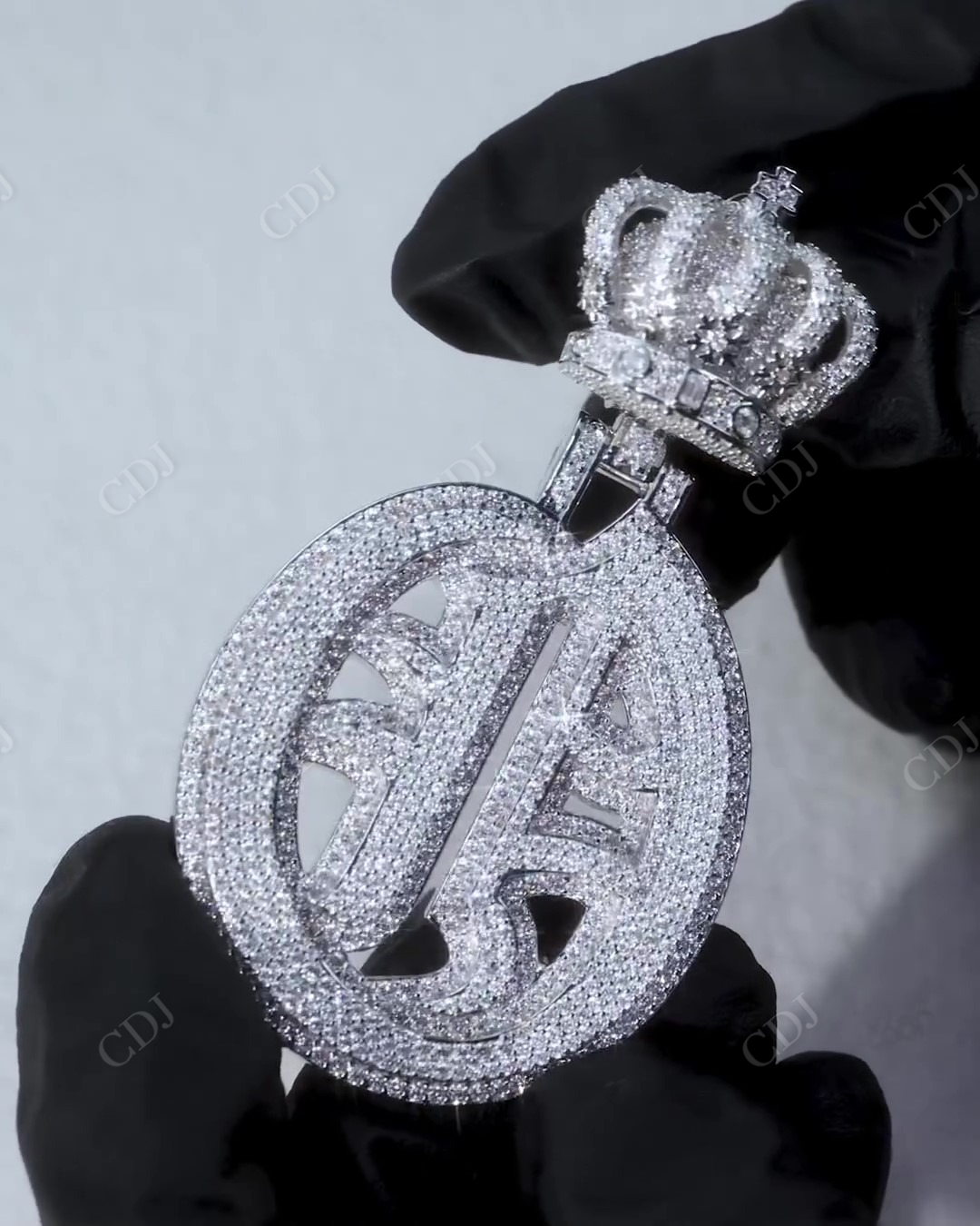 Hip Hop Customized Iced out Letter In Disk Pendant hip hop jewelry CustomDiamJewel   