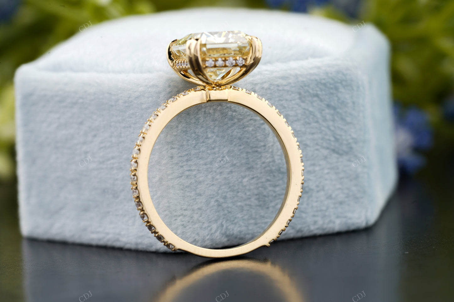Radiant Moissanite Diamond Four-Prong Ring