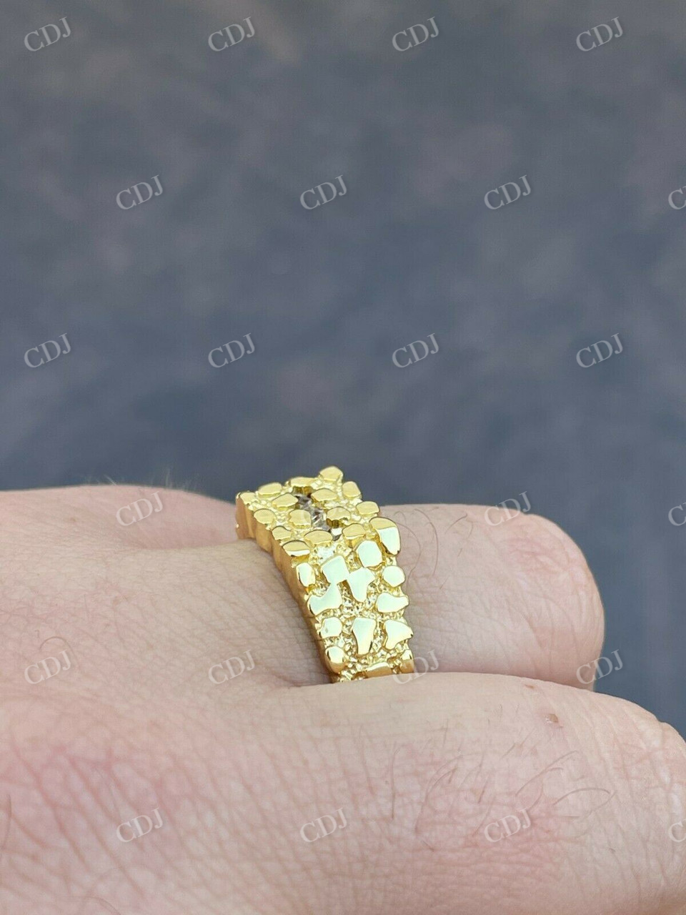 Baguette Diamonds Nugget Iced out men's Ring  customdiamjewel   