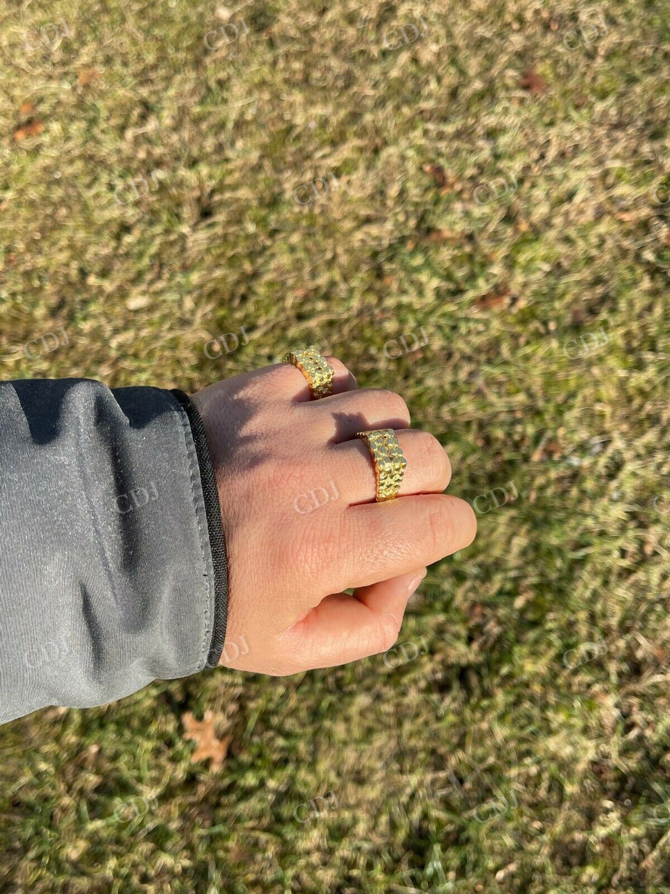 Baguette Diamonds Nugget Iced out men's Ring  customdiamjewel   