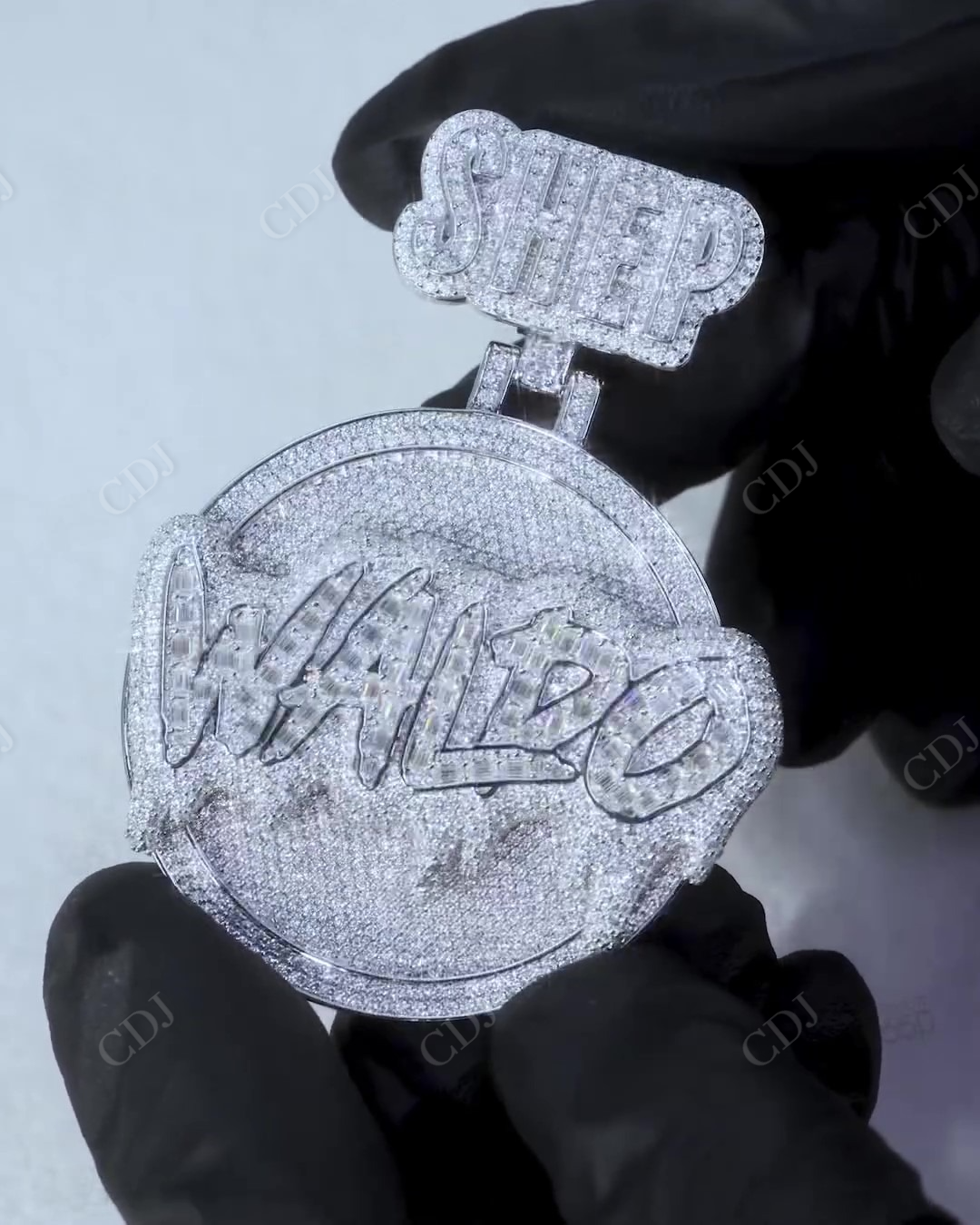 Hip Hop Customized Iced out Letter In Disk Pendant hip hop jewelry CustomDiamJewel   