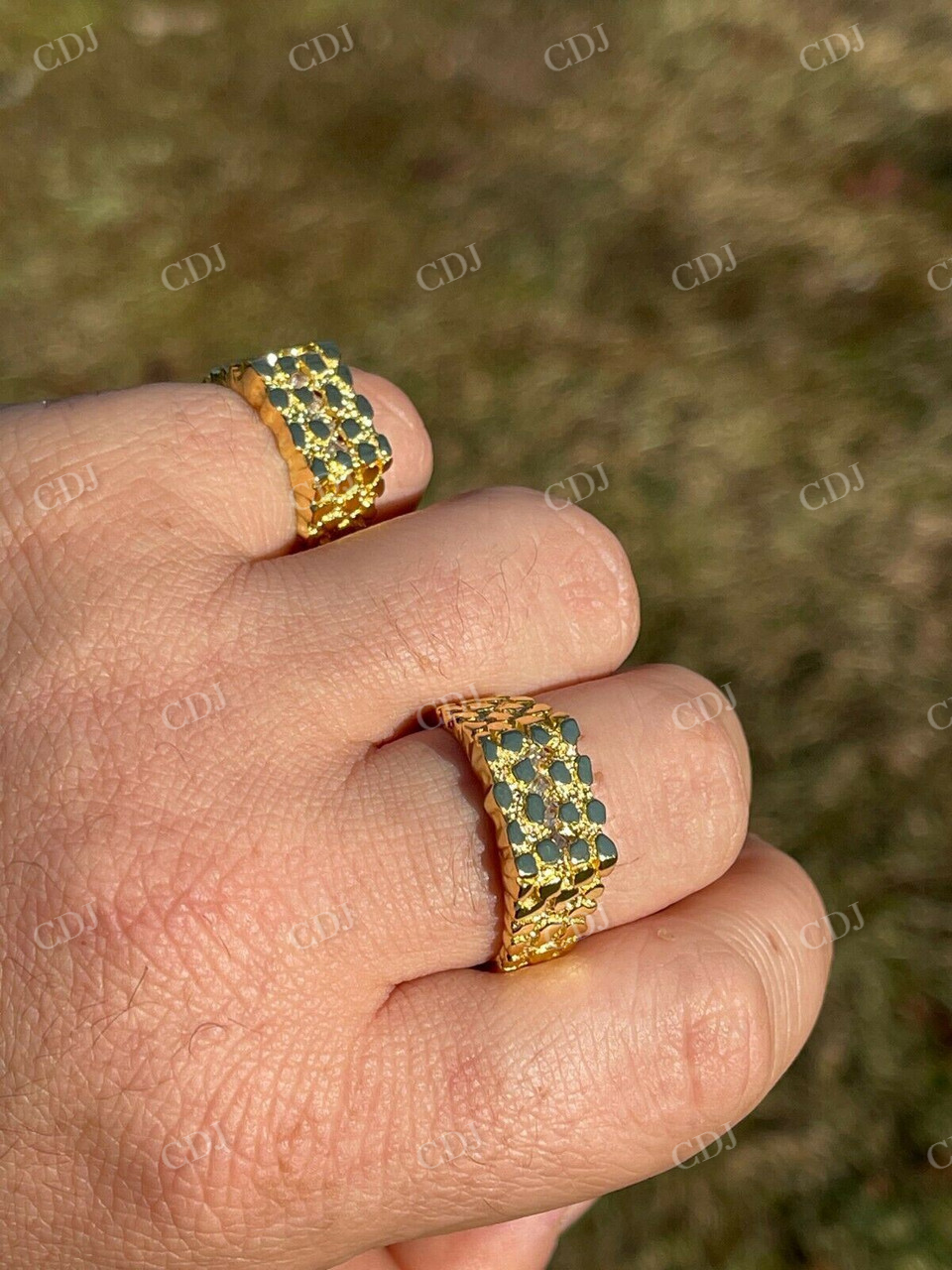 Baguette Diamonds Nugget Iced out men's Ring  customdiamjewel   