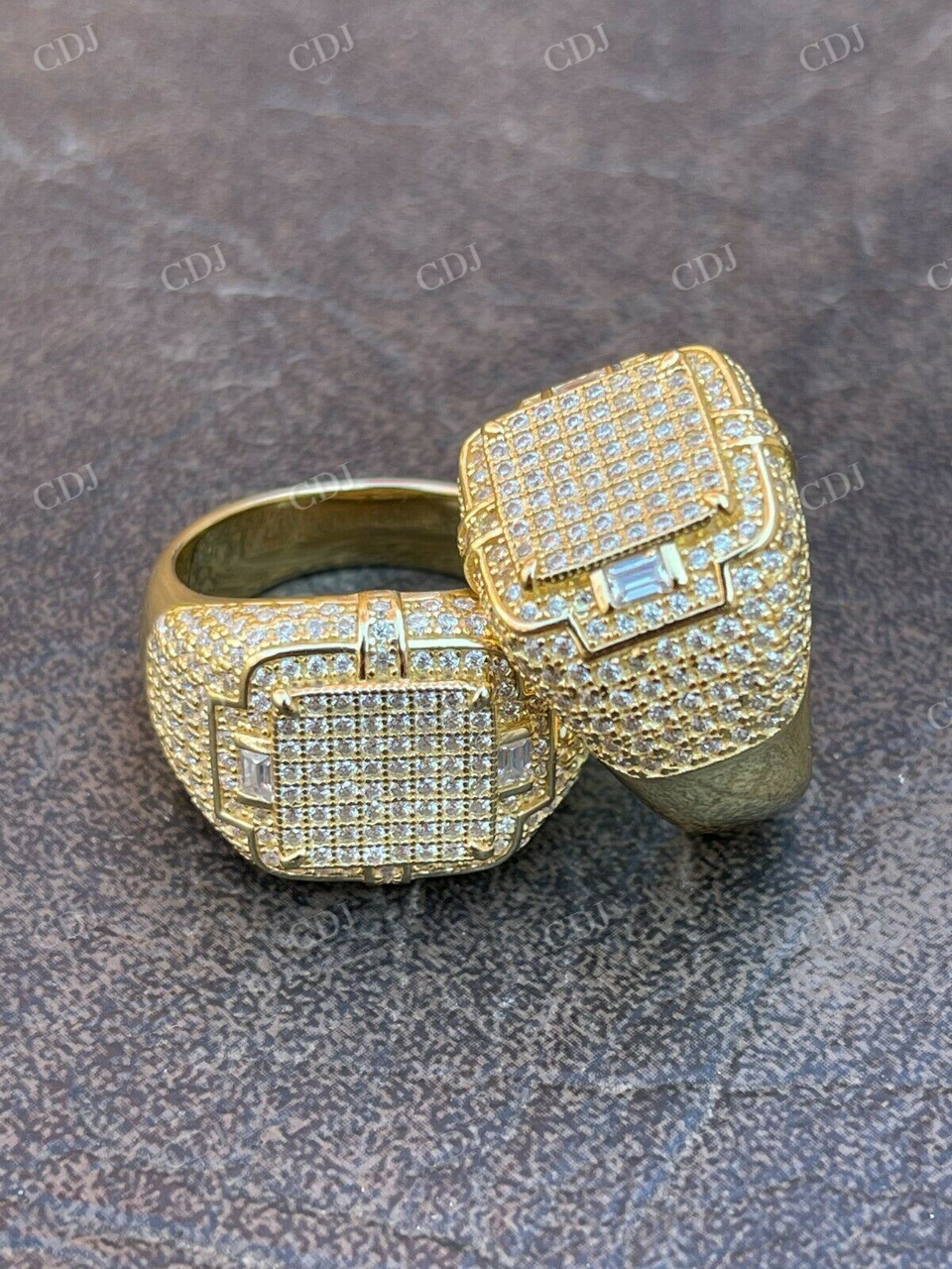 Hip Hop Fully Iced Out Diamond Ring  customdiamjewel   
