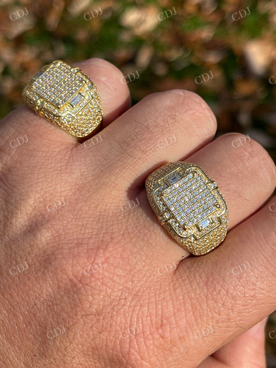 Hip Hop Fully Iced Out Diamond Ring  customdiamjewel   
