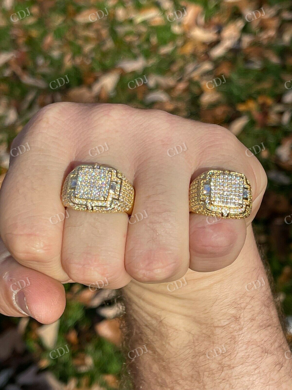 Hip Hop Fully Iced Out Diamond Ring  customdiamjewel   
