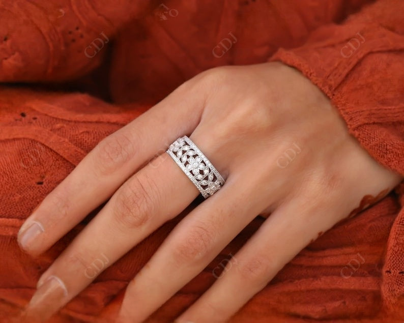 Vintage Wide Natural Diamond Full Eternity Wedding Band  customdiamjewel   