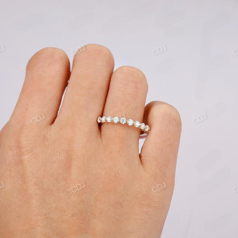 0.62CTW Round Cut Diamond Floating Half Eternity Wedding Band  customdiamjewel   