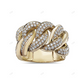 14k Gold Men’s Moissanite Cuban Link Ring hip hop jewelry customdiamjewel