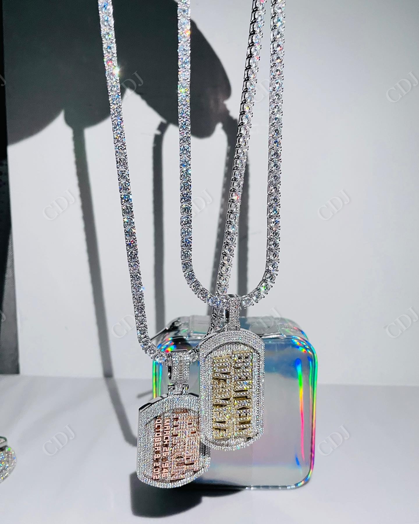 VVS Moissanite Diamond Custom Letter Name Two Tone Hip Hop Iced Out Pendant hip hop jewelry CustomDiamJewel   