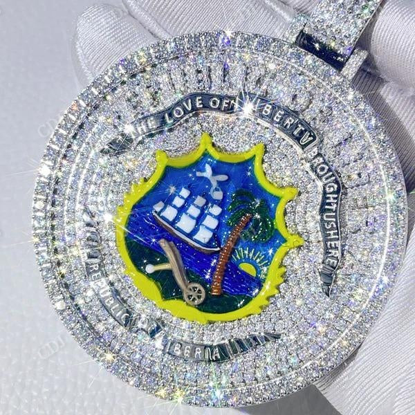 Hand Setting Republic Of Liberty Diamond Pendant  customdiamjewel   