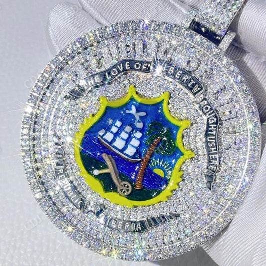 Hand Setting Republic Of Liberty Diamond Pendant  customdiamjewel   