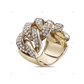 14k Gold Men’s Moissanite Cuban Link Ring hip hop jewelry customdiamjewel