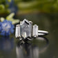 Black Hexagon Moissanite Diamond Ring