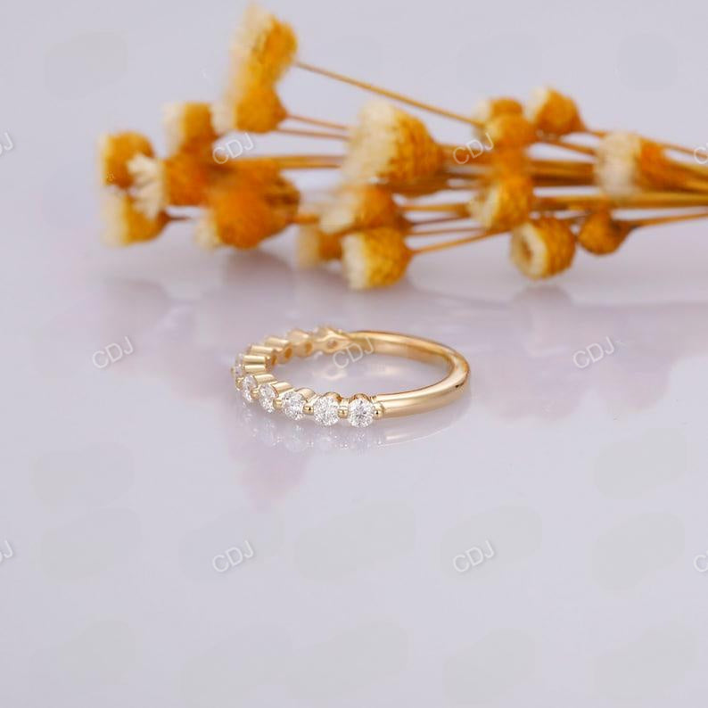 0.62CTW Round Cut Diamond Floating Half Eternity Wedding Band  customdiamjewel   