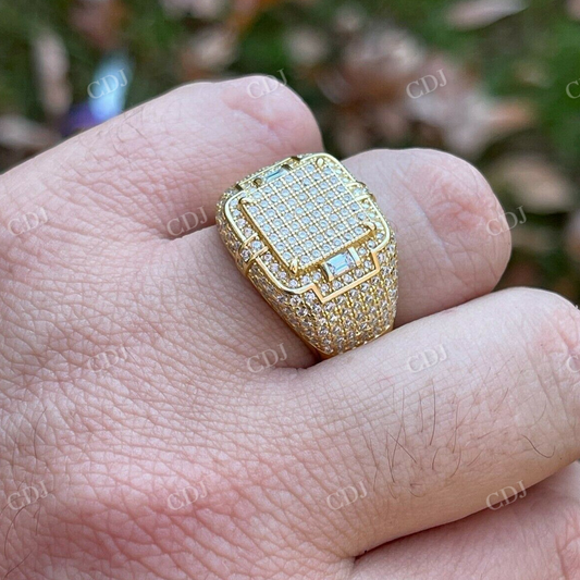 Hip Hop Fully Iced Out Diamond Ring  customdiamjewel   