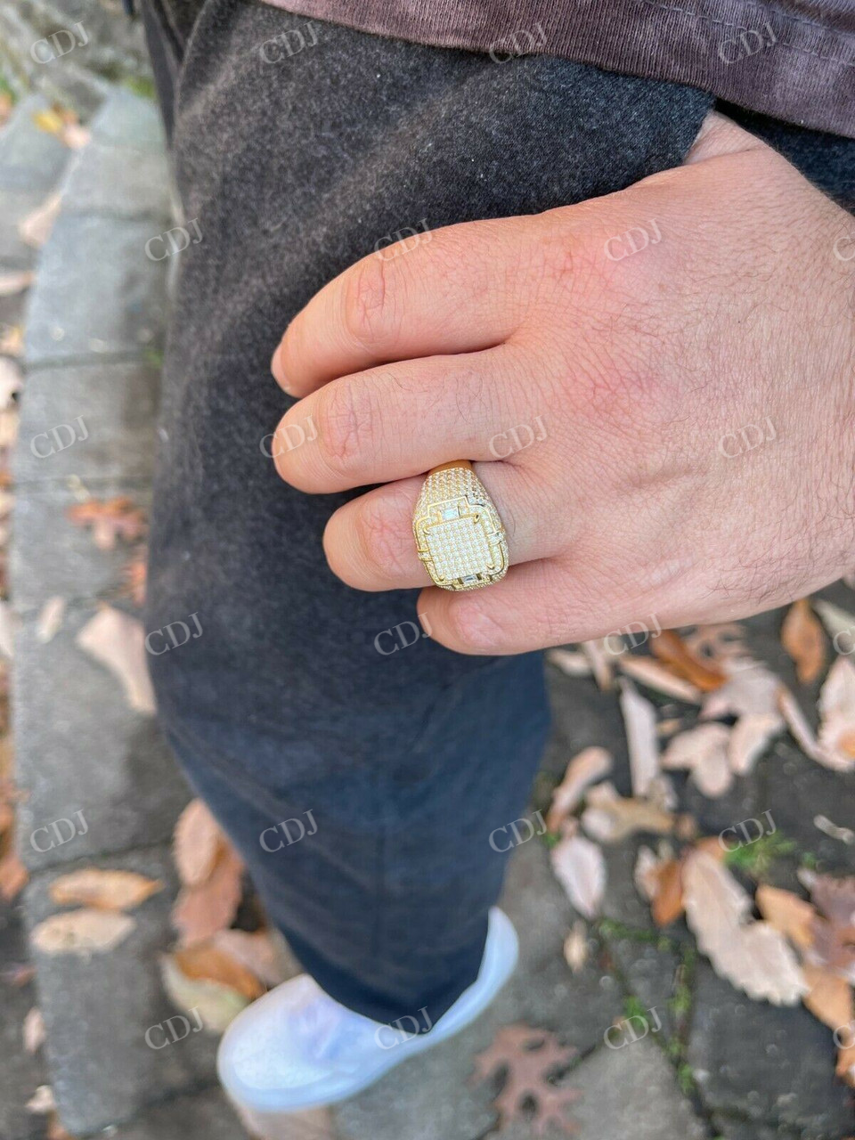 Hip Hop Fully Iced Out Diamond Ring  customdiamjewel   